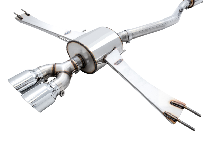 Honda Civic Si Performance Exhaust - Rear - AWE Tuning - Cat Back, Touring Edition, Dual Tips - Chrome Silver - `16-`27